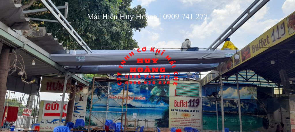 mái xếp ượn sóng nhà hàng