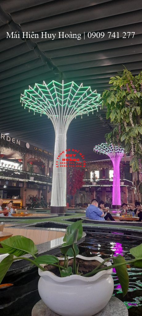 Mái xếp lượn sóng quán Cafe